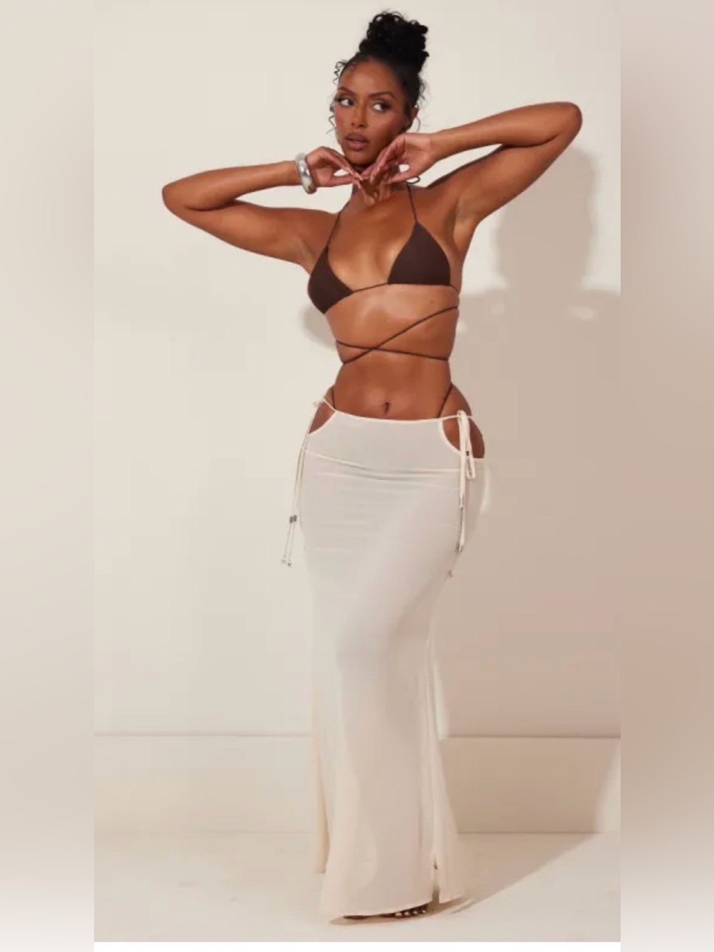 Mars the label clementine maxi skirt - Cream
